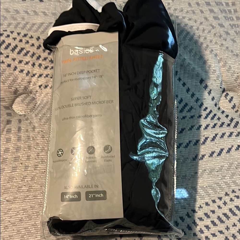 Basics Black Fitted Sheet